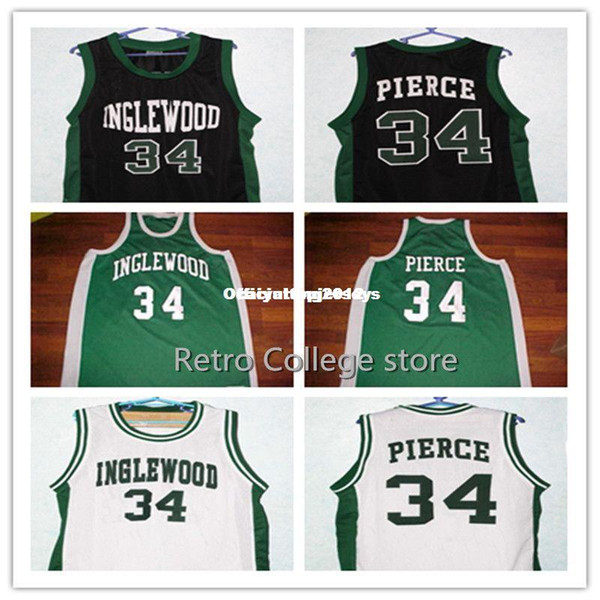 Paul Pierce #34 Inglewood High School Retro Top Basketball Jersey Customize any size number and player name XS-6XL vest Jerseys Ncaa