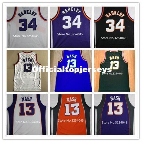 2019 New #34 Charles Barkley #13 Steve Nash Top Basketball Jersey Embroidery Stitched US Size XS-6XL vest Jerseys Ncaa