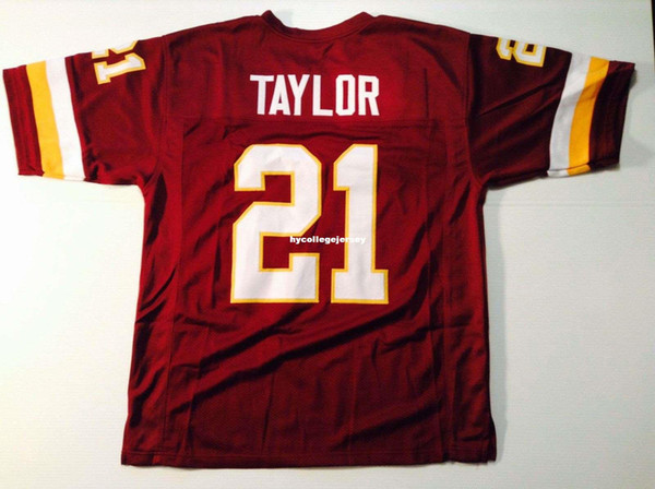 Cheap Retro custom Sewn Stitched #21 Sean Tayor Burgundy MITCHELL & NESS Jersey High-end Men's Football Jerseys College NCAA