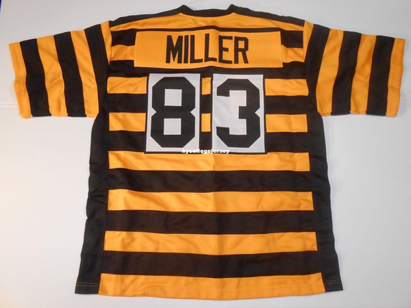 Cheap Retro custom Sewn Stitched #83 Heath Miller Bumblebee MITCHELL & NESS Jersey High-end Men's Football Jerseys College NCAA