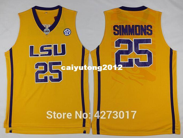 2018 Ben Simmons #25 LSU White/Purple/Yellow Retro Top Stitched Basketball Jersey Sewn Camisa Embroidery Logos XS-6XL vest Jerseys Ncaa