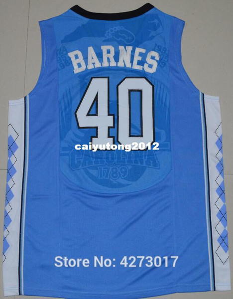 Mens Cheap Harrison Barnes Jersey 40 Basketball College North Carolina Tar Heels Jersey Black Blue White Color Embroidery Ncaa