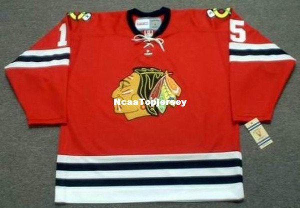 custom Mens Jerseys #15 ERIC NESTERENKO Chicago Blackhawks 1963 CCM Vintage Cheap Retro Hockey Jersey