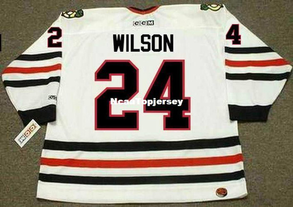 custom Mens Jerseys #24 DOUG WILSON Chicago Blackhawks 1988 CCM Home Cheap Retro Hockey Jersey