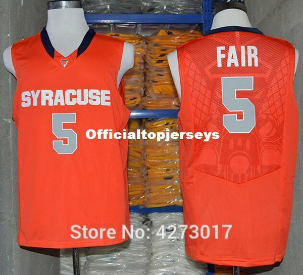 Mens 5 FAIR Syracuse Orange College Top Jersey Retro Bask
8000
etball Jersey New Material Top quality embroidery je Ncaa