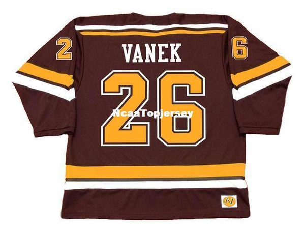 custom Mens Jerseys #26 THOMAS VANEK Minnesota Gophers 2003 NCAA Retro Hockey Jersey