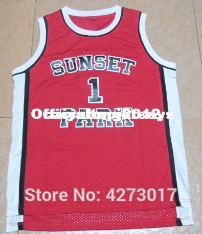 Sunset Park Jersey High School # 1 red Movie men 's jerseys free shipping Ncaa