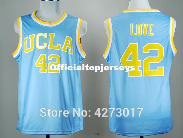 Discount College Basketball Jerseys UCLA Bruins 42 Kevin Love Jersey Men Blue For Sport Fans Embroidery Good Quality Ncaa