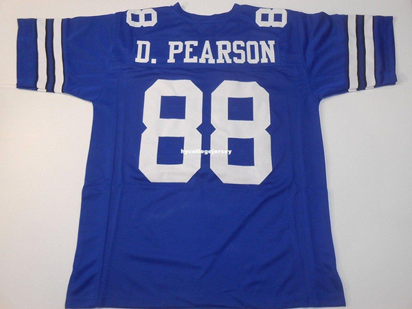 Cheap Retro custom Sewn Stitched #88 Drew Pearson Old Style Blue MITCHELL & NESS Jersey High-end Men's Football Jerseys College NCAA