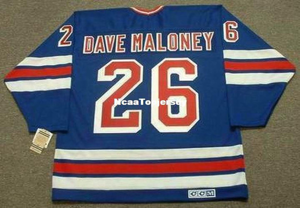 custom Mens Jerseys #26 DAVE MALONEY New York Rangers 1979 CCM Vintage Away Cheap Retro Hockey Jersey
