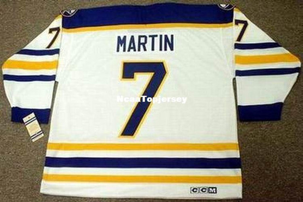 custom Mens Jerseys #7 RICK MARTIN Buffalo Sabres 1980 CCM Vintage Home Cheap Retro Hockey Jersey