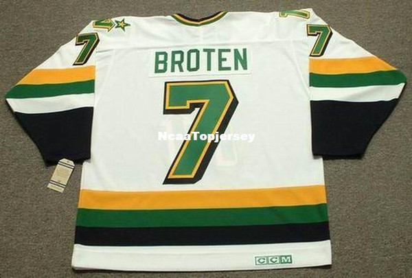 custom Mens Jerseys #7 NEAL BROTEN Minnesota North Stars 1989 CCM Vintage Home Cheap Retro Hockey Jersey