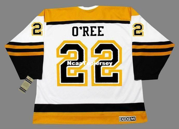 custom Mens Jerseys #22 WILLIE O'REE Boston Bruins 1960's CCM Vintage Away Cheap Retro Hockey Jersey