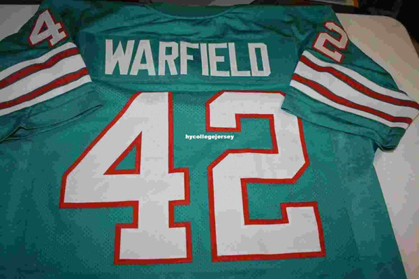 Cheap Retro PAUL WARFIELD #42 CUSTOM HOME MITCHELL & NESS Jersey 1983 1972 green Stitching men's Football Jerseys College NCAA