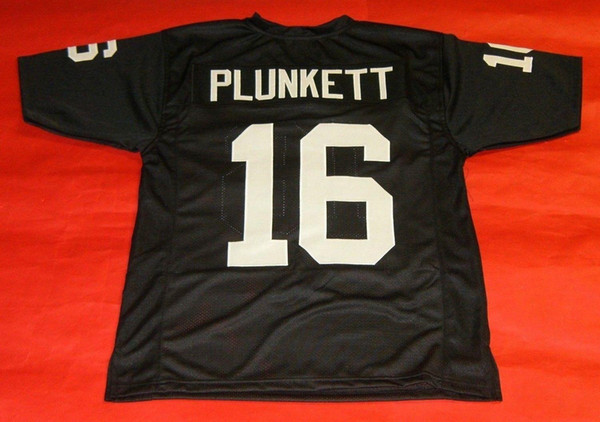 Cheap retro #16 JIM PLUNKETT CUSTOM MITCHELL & NESS Jersey black Mens Stitching High-end Size S-5XL Football Jerseys College NCAA