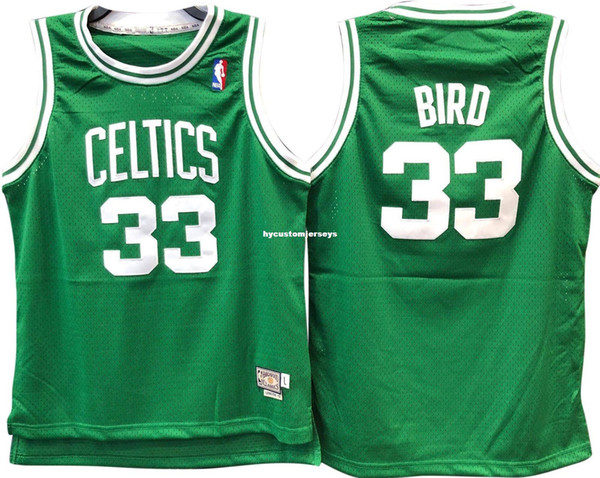 LARRY BIRD #33 Green Sewn high quality Retro Vintage Top JERSEY Mens Vest Size XS-6XL Stitched basketball Jerseys Ncaa