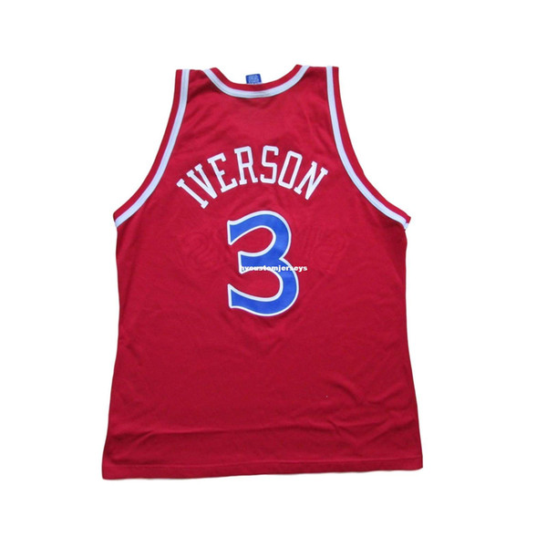 Sewn Allen Iverson #3 Basketball Jersey 1998 Champion Red Mens Vest Top Size XS-6XL Stitched basketball Jerseys Ncaa