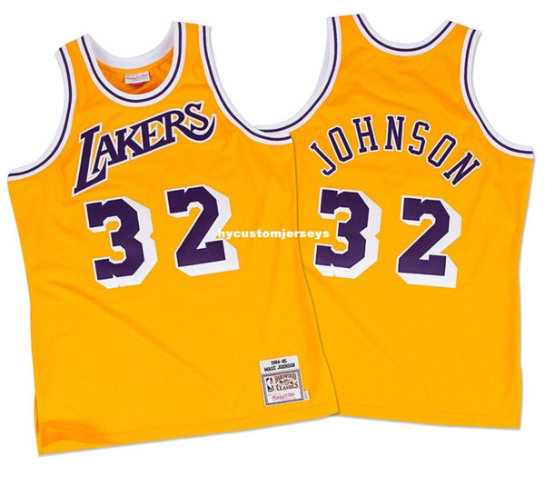 Johnson #32 Sewn Mitchell & Ness Top 1984 Gold high quality Jersey Mens Size XS-6XL Stitched basketball Jerseys Ncaa