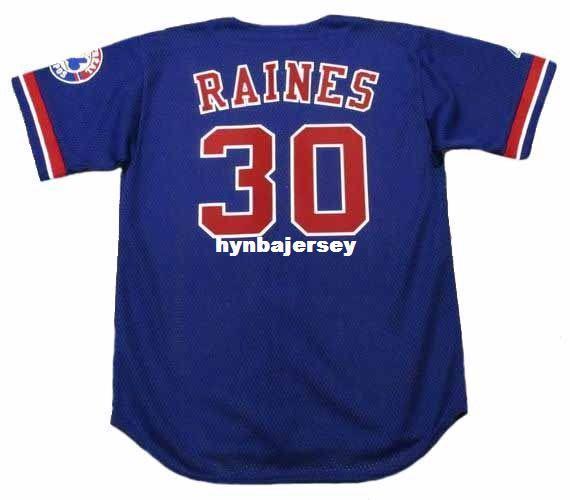 Cheap Custom TIM RAINES Montreal Stitched 2001 Majestic Vintage Baseball Jersey Retro Mens Jerseys Running