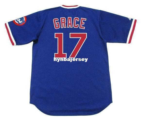 Cheap Custom MARK GRACE Chicago Stitched 1989 Majestic Cooperstown Vintage Baseball Jersey Retro Mens Jerseys Running