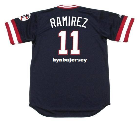 Cheap Custom JOSE RAMIREZ Cleveland Stitched 1970's Majestic Cooperstown Baseball Jersey Retro Mens Jerseys Running