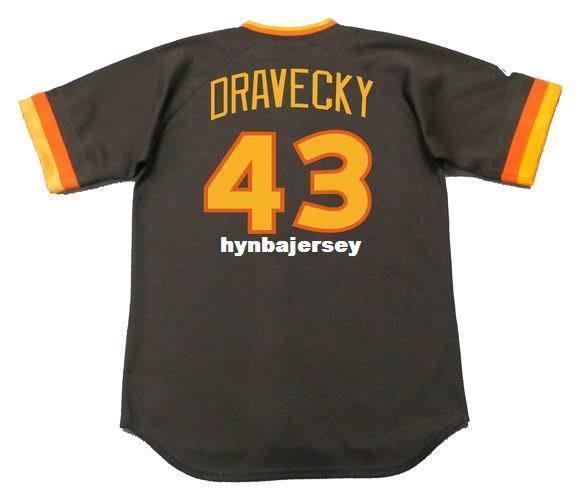 Cheap Custom DAVE DRAVECKY San Diego Stitched 1984 Majestic Cooperstown Away Baseball Jersey Retro Mens Jerseys Running