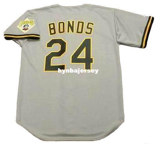 Cheap Custom BARRY BONDS Pittsburgh Stitched 1992 Majestic Vintage Away Baseball Jersey Retro Mens Jerseys Running