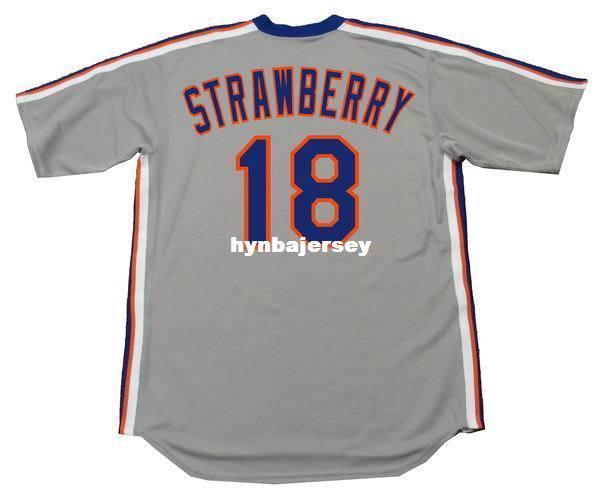 Cheap Custom DARRYL STRAWBERRY New York Stitched 1987 Majestic Cooperstown Away Baseball Jersey Retro Mens Jerseys Running