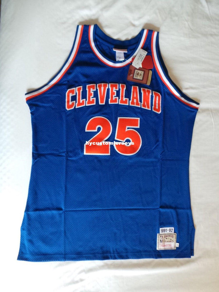 Mitchell Ness M&N Sewn #25 Mark Price Top jersey NWT NEW Mens Blue Vest Top Size XS-6XL Stitched basketball Jerseys Ncaa