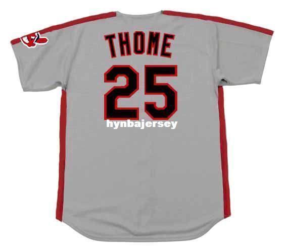 Cheap Custom JIM THOME Cleveland Stitched 1993 Majestic Vintage Away Baseball Jersey Retro Mens Jerseys Running