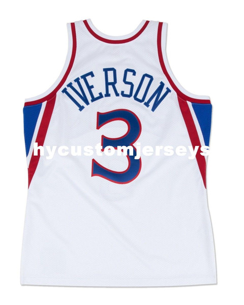 Allen Iverson #3 Sewn Mitchell & Ness Top 1996 Home high quality white Jersey Mens Vest Top Size XS-6XL Stitched basketball Jerseys Ncaa