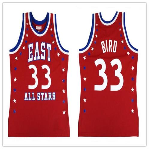 33 Larry Bird 1983 East red basketball jersey Sewn Stitches Customize any size and name XS-6XL vest Jerseys Ncaa