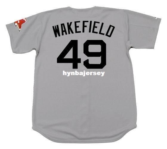 Cheap Custom TIM WAKEFIELD Boston Stitched 2009 Majestic Vintage Away Baseball Jersey Retro Mens Jerseys Running