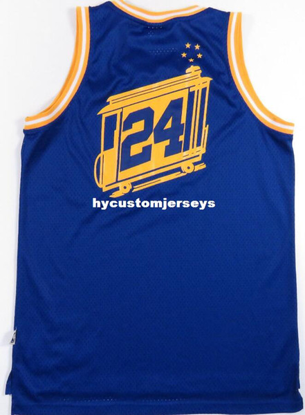 RICK BARRY #24 Sewn high quality HWC blue Vintage Top JERSEY Mens Vest Size XS-6XL Stitched basketball Jerseys Ncaa