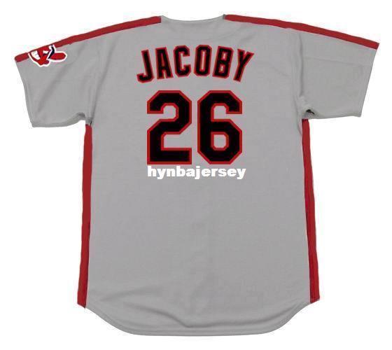 Cheap Custom BROOK JACOBY Cleveland Stitched 1990 Majestic Vintage Away Baseball Jersey Retro Mens Jerseys Running