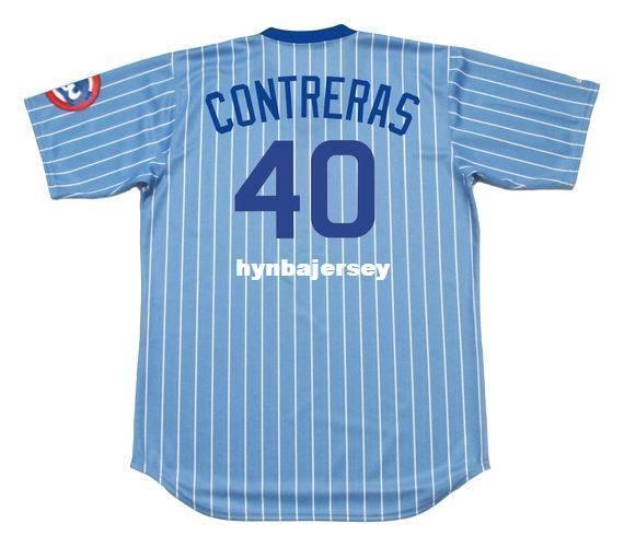 Cheap Custom WILLSON CONTRERAS Chicago Stitched 1980's Majestic Cooperstown Baseball Jersey Retro Mens Jerseys Running