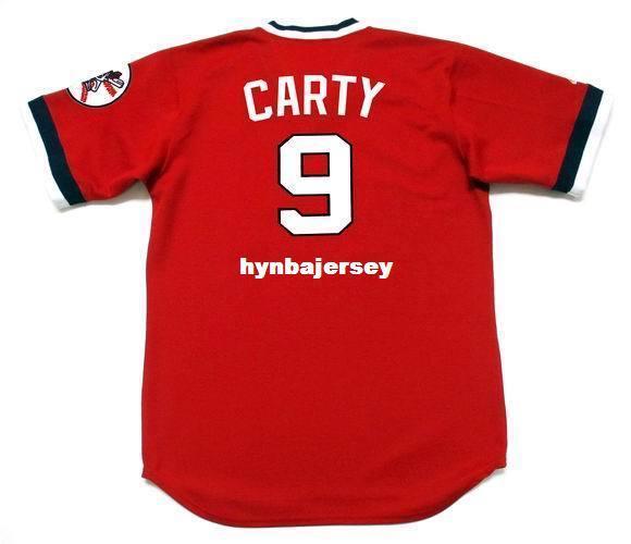 Cheap Custom RICO CARTY Cleveland Stitched 1975 Majestic Cooperstown Baseball Jersey Retro Mens Jerseys Running