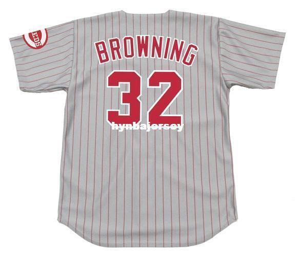 Cheap Custom TOM BROWNING Cincinnati Stitched 1993 Majestic Vintage Away Baseball Jersey Retro Mens Jerseys Running