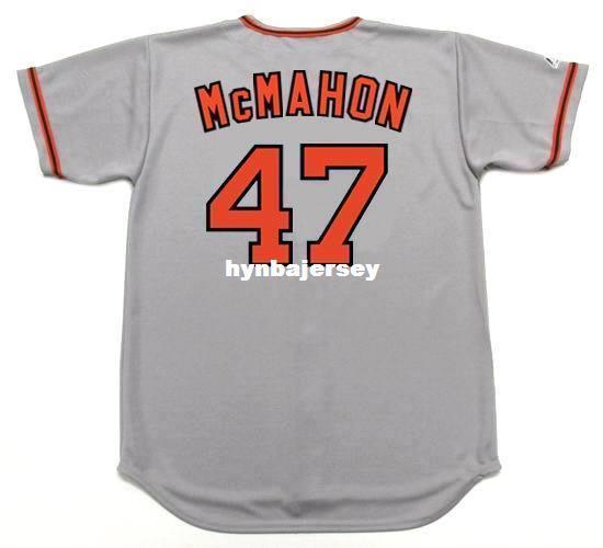 Cheap Custom DON McMAHON San Francisco Stitched 1973 Majestic Cooperstown Away Baseball Jersey Retro Mens Jerseys Running