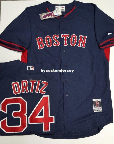 Cheap DAVID ORTIZ #34 BOSTON COOL BASE JERSEY PICK SIZE MAJESTIC Stitched baseball jerseys