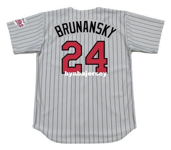 Cheap Custom TOM BRUNANSKY Minnesota Stitched 1991 Majestic Vintage Away Baseball Jersey Retro Mens Jerseys Running