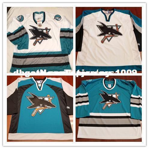 Cheap custom 90's CCM Maska San Jose Sharks Jerseys Mens Personalized stitching jerseys