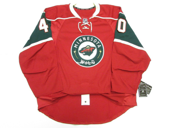 Cheap custom #40 DEVAN DUBNYK MINNESOTA WILD HOME EDGE 2.0 7287 HOCKEY JERSEY stitch add any number any name Mens Hockey Jersey XS-6XL