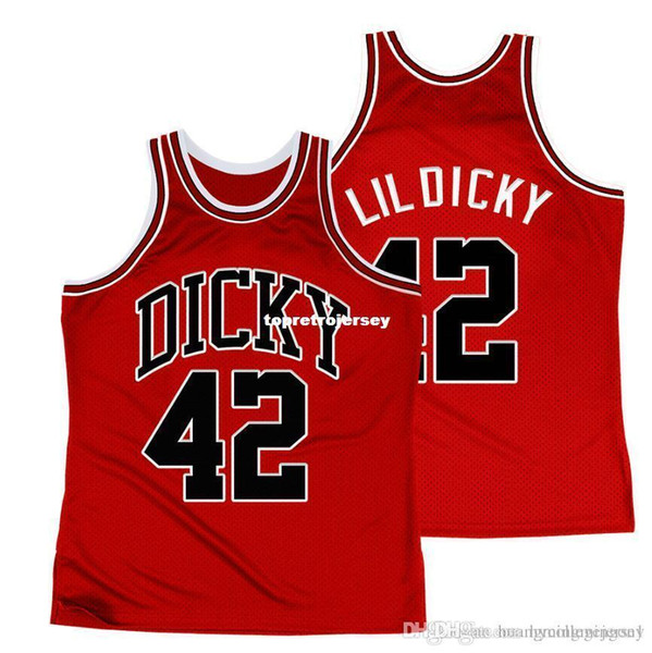 Windy City Lil Dicky #42 red Jerseys Free shipping embroidery Mens jersey