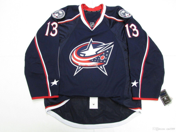 Cheap custom CAM ATKINSON COLUMBUS BLUE JACKETS HOME EDGE 2.0 7287 JERSEY stitch add any number any name Mens Hockey Jersey XS-6XL