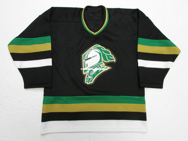 Cheap custom LONDON KNIGHTS OHL BLACK HOCKEY JERSEY stitch add any number any name Mens Hockey Jersey XS-6XL