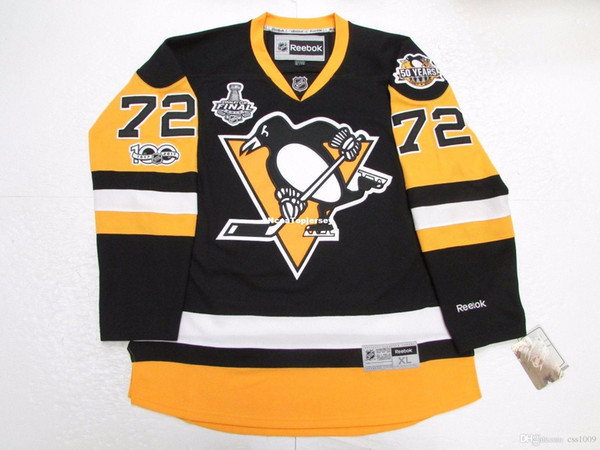 Cheap custom PATRIC HORNQVIST PITTSBURGH PENGUINS HOME 2017 STANLEY CUP FINAL JERSEY stitch add any number any name Hockey Jersey XS-6XL