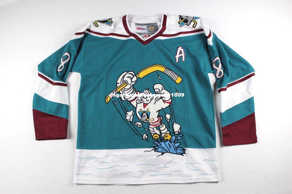 Cheap custom New Vintage Anaheim Mighty Ducks Teemu Selanne #8 Hockey Jersey Wild Wing Mens Personalized stitching jerseys