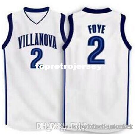 Factory Outlet #2 Randy Foye Villanova Wildcats basketball jerseys blue white Embroidery Stitched Personalized Custom any size and name Jers