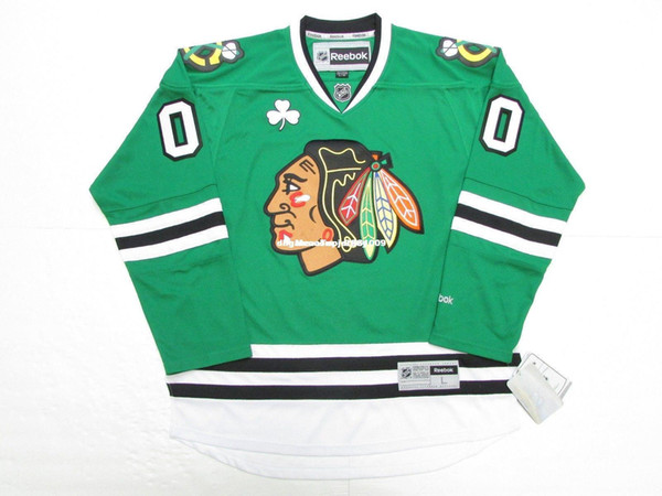 Cheap custom CHICAGO BLACKHAWKS ST. PATRICK'S DAY GREEN JERSEY stitch add any number any name Mens Hockey Jersey XS-6XL